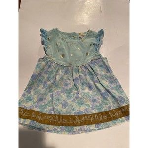 Matilda Jane Girl’s Dress Sz 2T Flowers Dots Short Sleeve Ruffles Birds